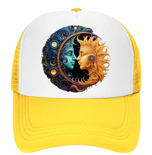 Sun Moon Baseball Hat Trucker Hat Adjustable Snapback Sun Moon Love