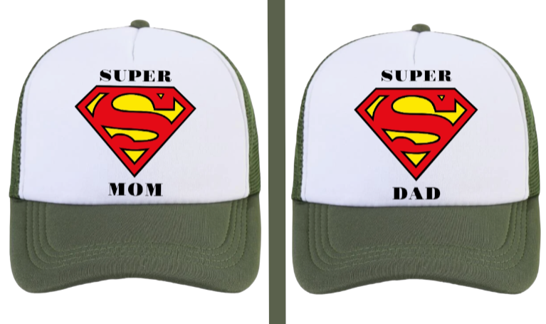 Super Mom Hat Super Dad Hat Couples Hat Adjustable Trucker Hat Gift for Mom Dad