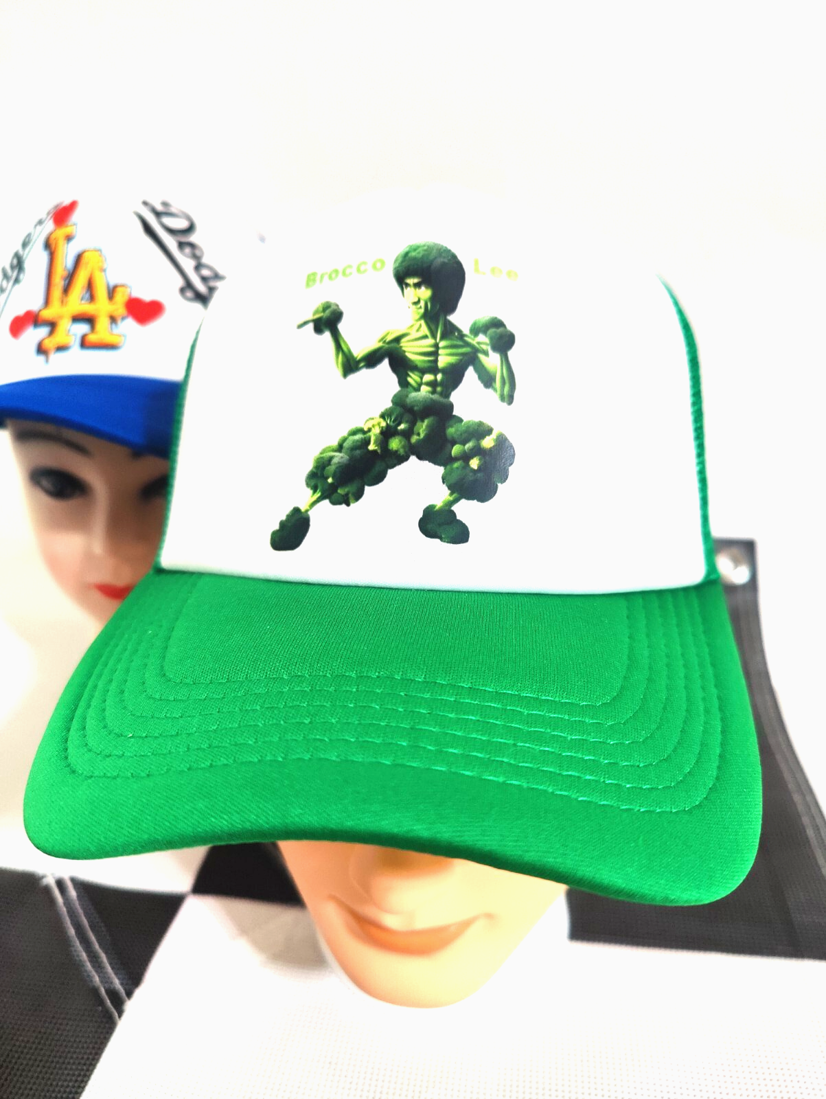 Kung Fu Hat Brocco-Lee Adjustable Snapback Trucker Hat Broccoli Fighter Hat