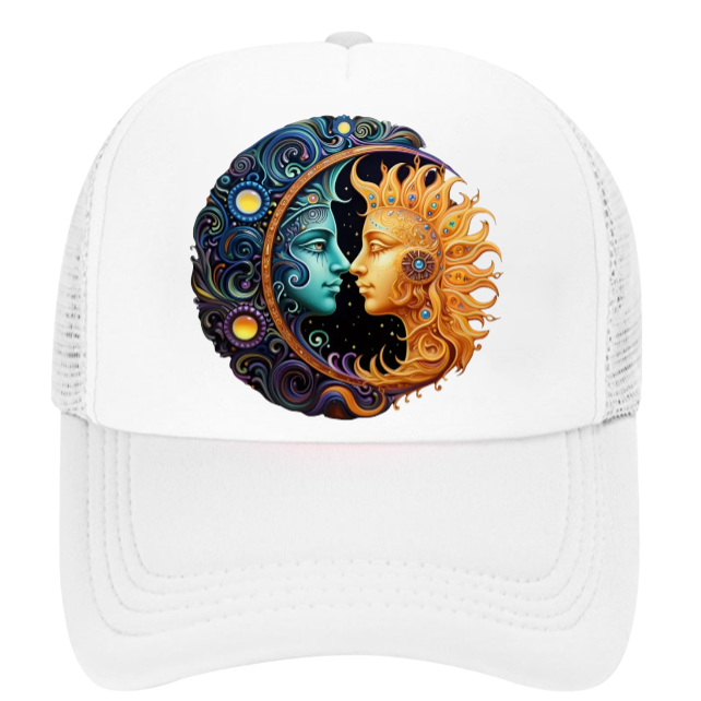 Sun Moon Baseball Hat Trucker Hat Adjustable Snapback Sun Moon Love