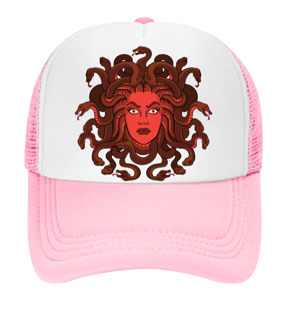 Medusa Baseball Hat Beauty Goddess Mythological Creature Trucker Hat Snakes