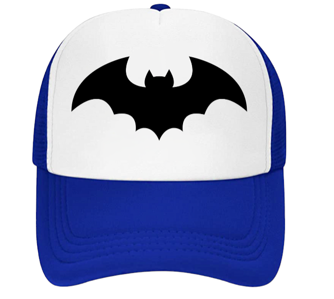 Black Bat Baseball Hat Adjustable Snapback Trucker Hat Bat Print Hat Halloween