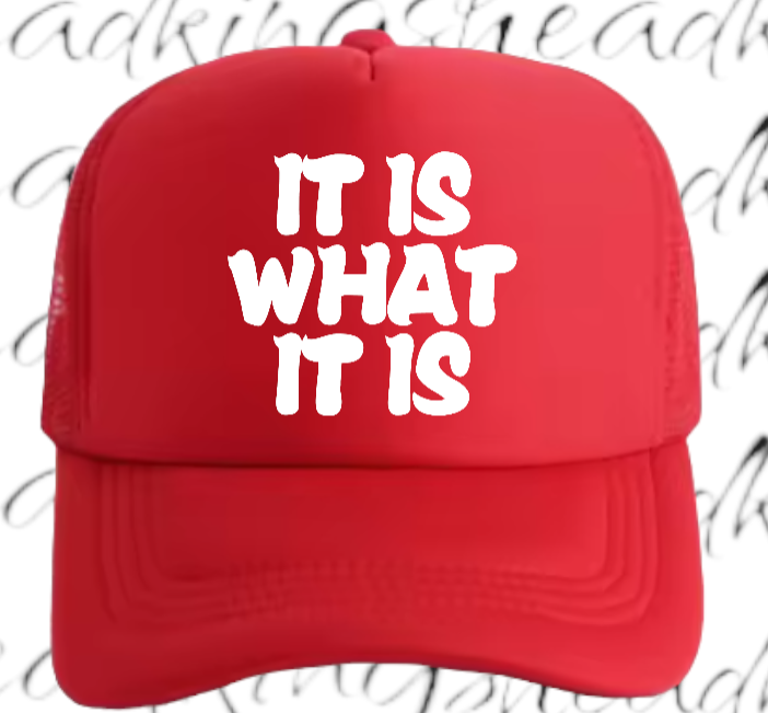 Funny Hat Adjustable Snapback Trucker Hat It is What is IS Hat Outdoors Hat