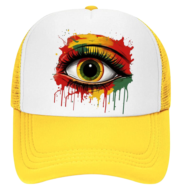Third Eye Hat Adjustable Trucker Hat Colorful Big Eye Multicolor Beautiful Eye