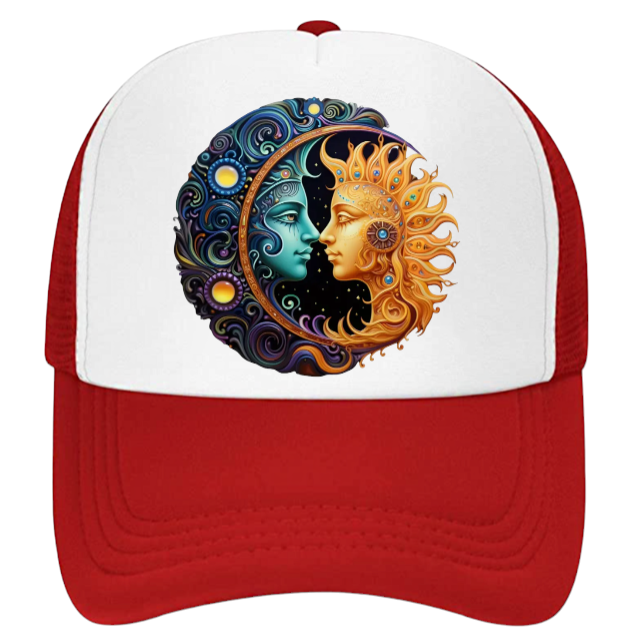 Sun Moon Baseball Hat Trucker Hat Adjustable Snapback Sun Moon Love