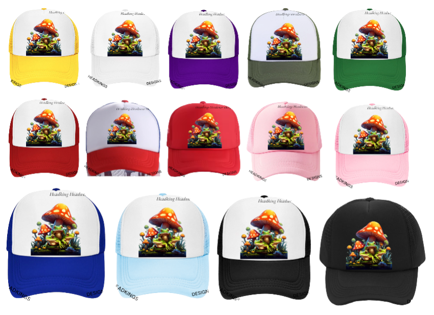 Tie and Dye Hat Adjustable Snapback Trucker Hat Happy Cute Frog Hat Funny Hat