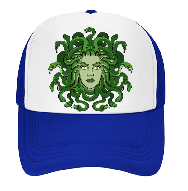 Medusa Hat Beauty Goddess Mythological Creature Trucker Hat 20 Snakes Halloween