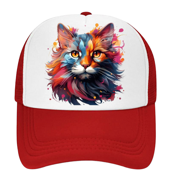 Cat Hat Baseball Hat Trucker Hat Adjustable Snapback Hat Floral Colorful Cat