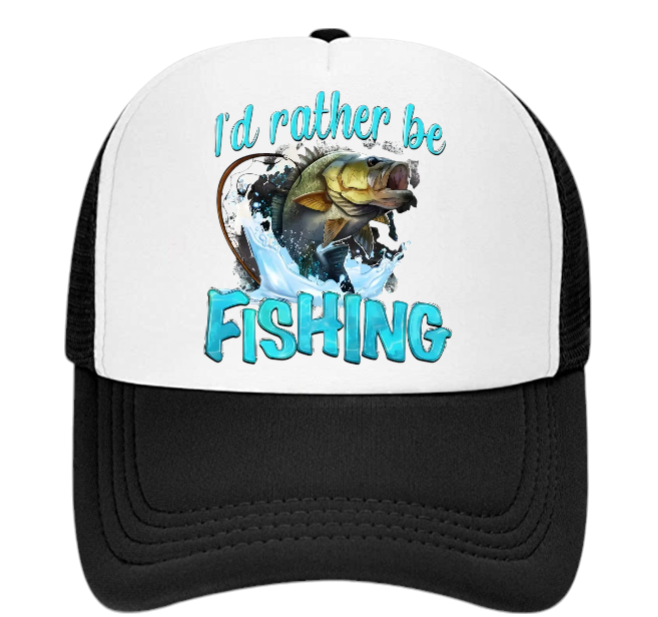 I'd Rather Be Fishing Hat Adjustable Snapback Trucker Hat Funny Fishing Hat