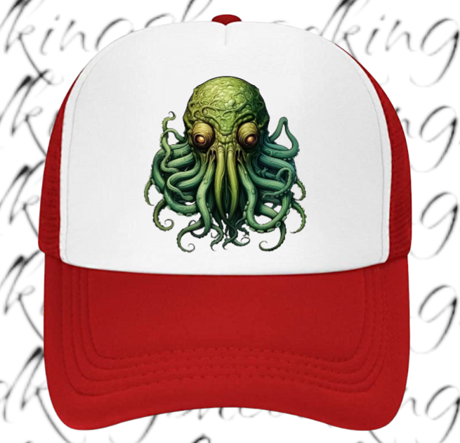 Monster Hat Adjustable Snapback Trucker Hat Alien Sea Ocean Octopus Creature Hat