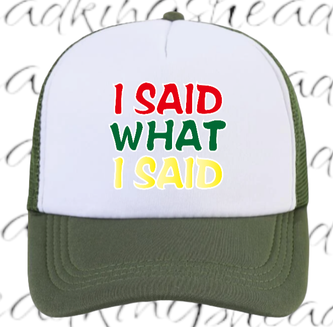 I Said What I Said Adjustable Snapback Trucker Hat Outdoors Hat Funny Hat