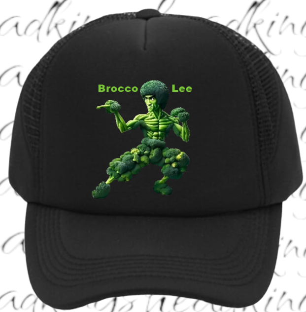 Kung Fu Hat Brocco-Lee Adjustable Snapback Trucker Hat Broccoli Fighter Hat