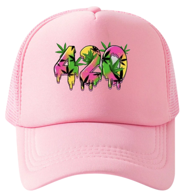 420 Hat Adjustable Snapback Trucker Hat Marijuana Relaxation Outdoors Smoking