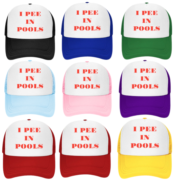 I Pee In Pools Hat Adjustable Snapback Trucker Hat Funny Hat Outdoor Summer Hat