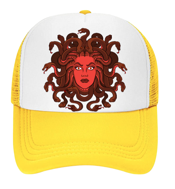 Medusa Baseball Hat Beauty Goddess Mythological Creature Trucker Hat Snakes