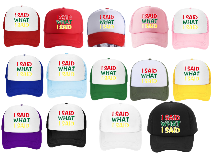 I Said What I Said Adjustable Snapback Trucker Hat Outdoors Hat Funny Hat