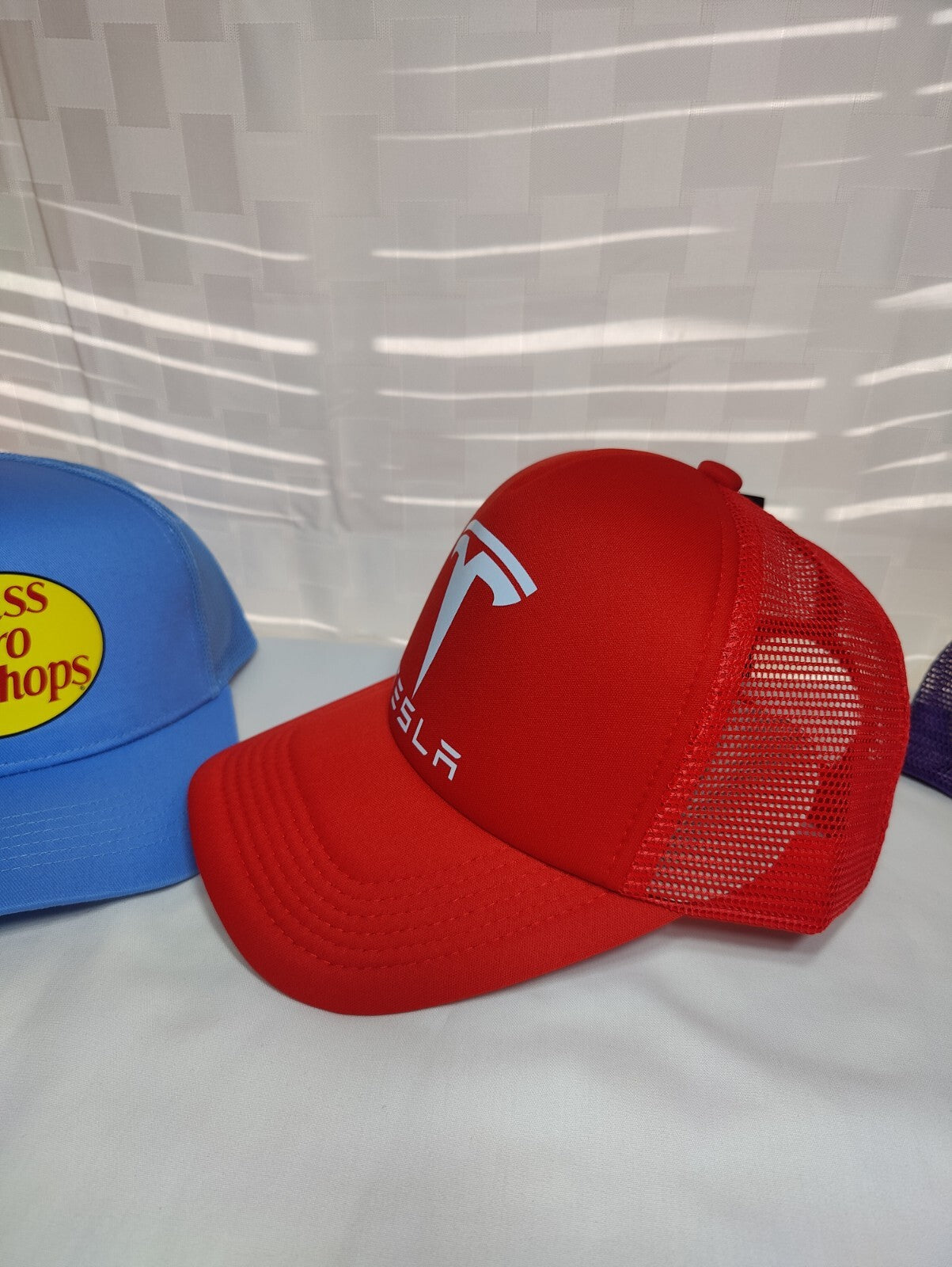 Tesla Hat Adjustable Snapback Trucker Outdoors Hat Tesla Gift Car Lover Hat Red