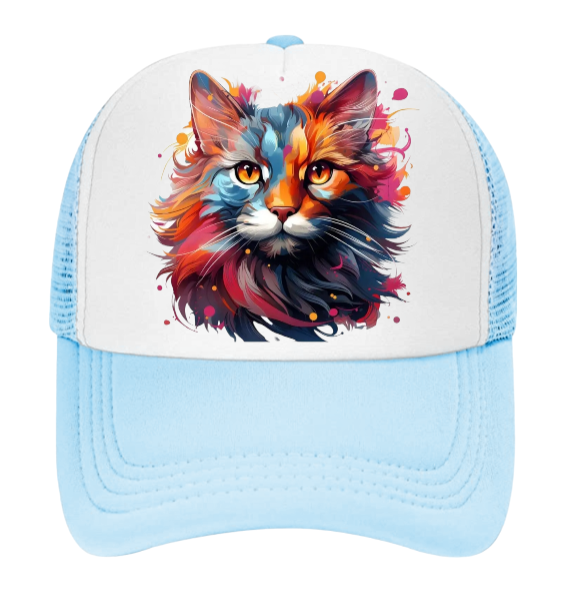 Cat Hat Baseball Hat Trucker Hat Adjustable Snapback Hat Floral Colorful Cat