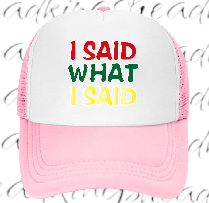 I Said What I Said Adjustable Snapback Trucker Hat Outdoors Hat Funny Hat