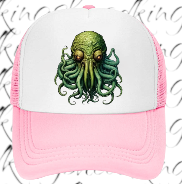 Monster Hat Adjustable Snapback Trucker Hat Alien Sea Ocean Octopus Creature Hat