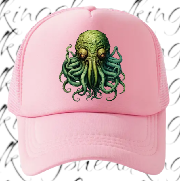 Monster Hat Adjustable Snapback Trucker Hat Alien Sea Ocean Octopus Creature Hat