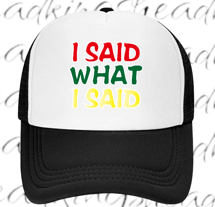 I Said What I Said Adjustable Snapback Trucker Hat Outdoors Hat Funny Hat