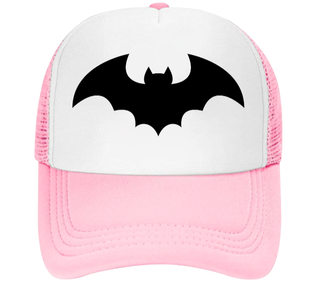 Black Bat Baseball Hat Adjustable Snapback Trucker Hat Bat Print Hat Halloween