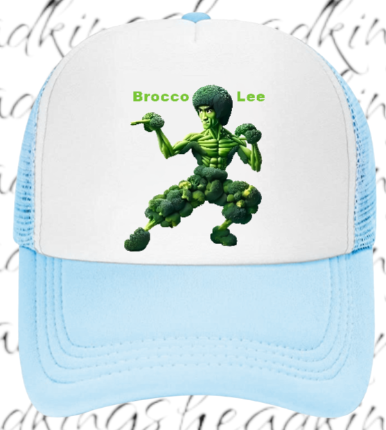 Kung Fu Hat Brocco-Lee Adjustable Snapback Trucker Hat Broccoli Fighter Hat