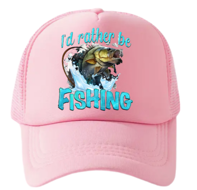 I'd Rather Be Fishing Hat Adjustable Snapback Trucker Hat Funny Fishing Hat