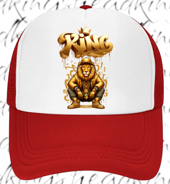 Lion King Adjustable Snapback Trucker Hat Gangster Crown Lion King Dollar Chain