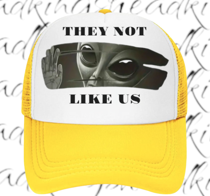 Alien Hat Adjustable Snapback Trucker Hat Alien Hat They Not Like Us Scary Alien