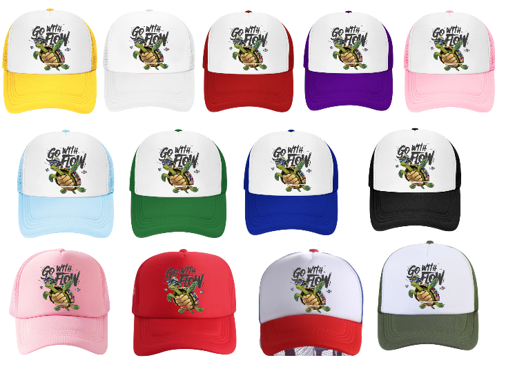 Turtle Hat Adjustable Snapback Trucker Hat Go With The Flow Sea World Gift Hat