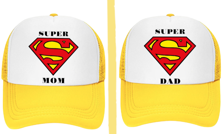 Super Mom Hat Super Dad Hat Couples Hat Adjustable Trucker Hat Gift for Mom Dad