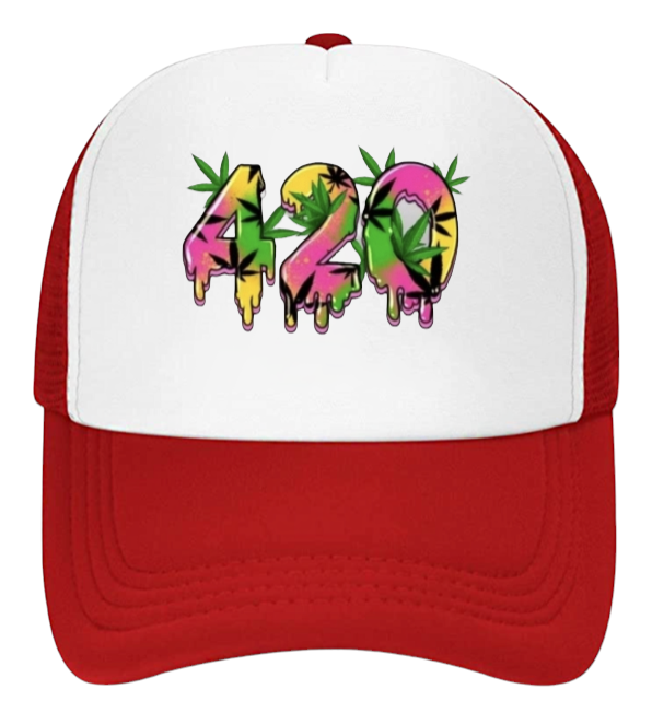 420 Hat Adjustable Snapback Trucker Hat Marijuana Relaxation Outdoors Smoking
