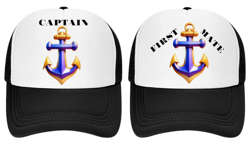 Captain Hat First Mate Hate Adjustable Snapback Trucker Hat Colorful Sea Anchor