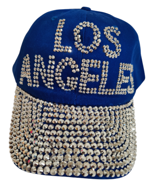 Los Angeles Hat Crystals Adjustable LA Baseball Hat with Crystals Women Hat Gift