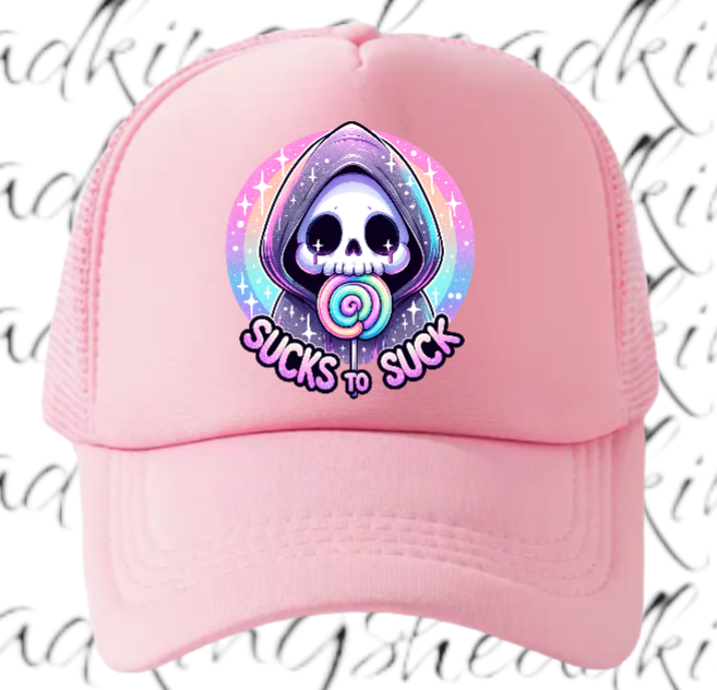 Funny Hat Adjustable Snapback Trucker Hat Sucks To Suck Hat Lollipop Hat Candy