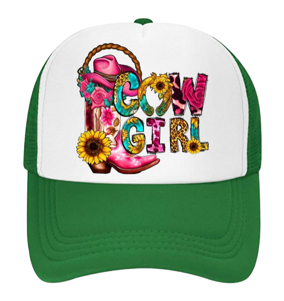 Cow Girl Baseball Hat Animal Love Trucker Hat Adjustable Snapback Courtly Girl