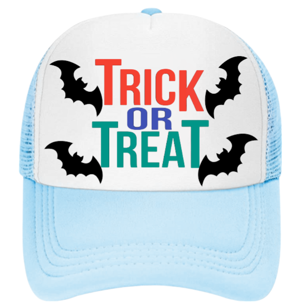 Trick Or Treat Halloween Hat Adjustable Snapback Trucker Hat 4 Bats Halloween