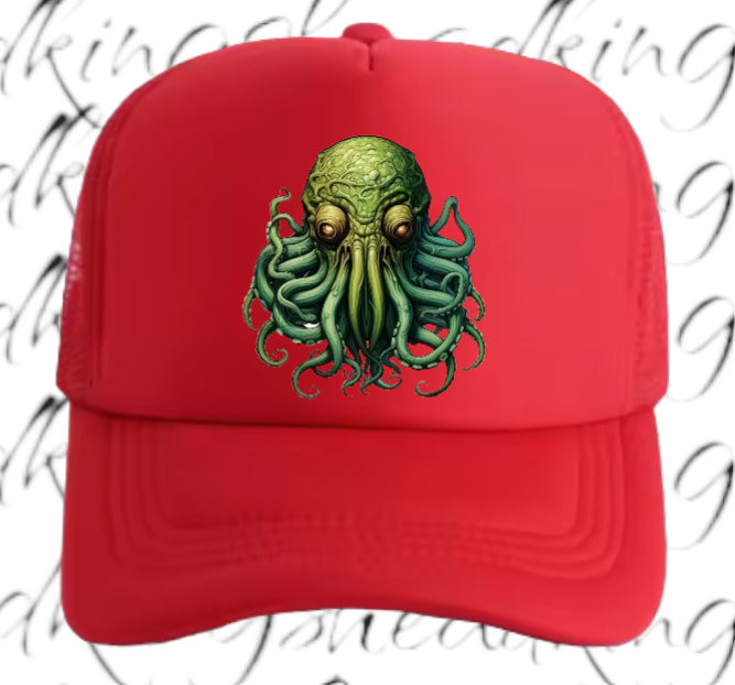 Monster Hat Adjustable Snapback Trucker Hat Alien Sea Ocean Octopus Creature Hat