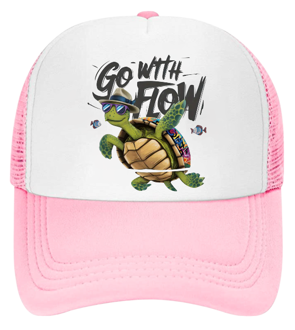 Turtle Hat Adjustable Snapback Trucker Hat Go With The Flow Sea World Gift Hat