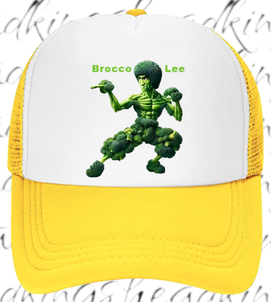 Kung Fu Hat Brocco-Lee Adjustable Snapback Trucker Hat Broccoli Fighter Hat