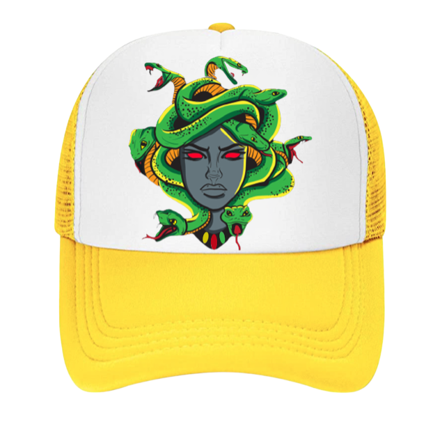 Medusa Baseball Hat Beauty Goddess Mythological Creature Trucker Hat Snakes