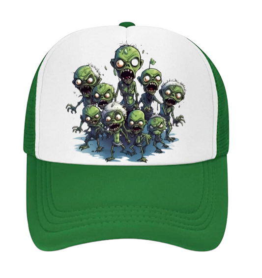 Alien Zombie's Adjustable Snapback Trucker Hat Scary Scary Alien Family Hat