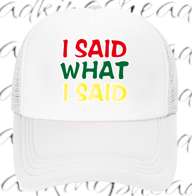 I Said What I Said Adjustable Snapback Trucker Hat Outdoors Hat Funny Hat