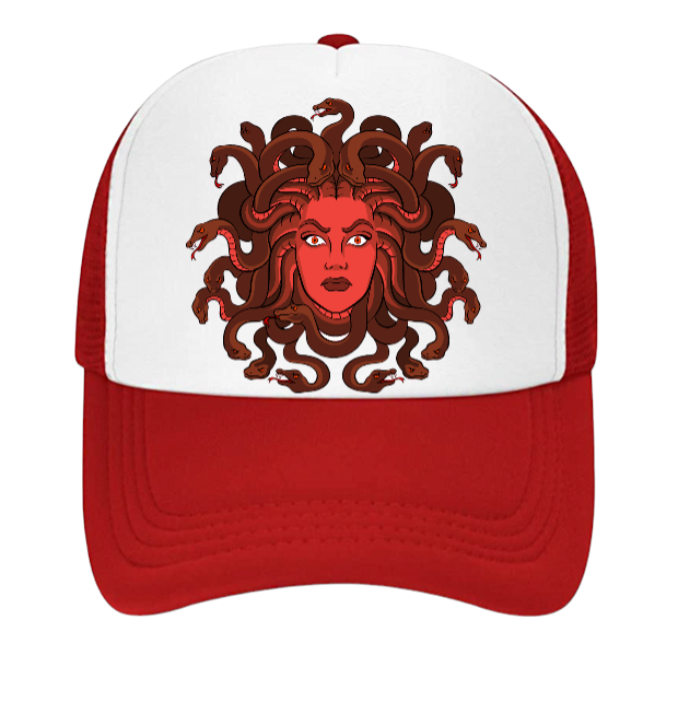 Medusa Baseball Hat Beauty Goddess Mythological Creature Trucker Hat Snakes