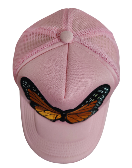Monarch Butterfly Hat Adjustable Trucker Hat Large Embroider Colorful Butterfly