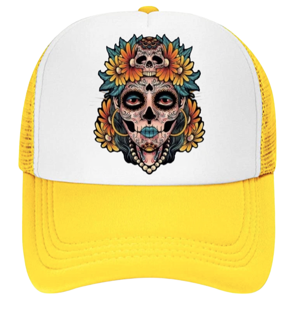 Tattoo Skull Hat Mexican Day Of The Dead Hat Adjustable Hat Hat Snapback