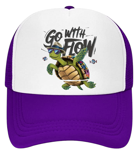 Turtle Hat Adjustable Snapback Trucker Hat Go With The Flow Sea World Gift Hat