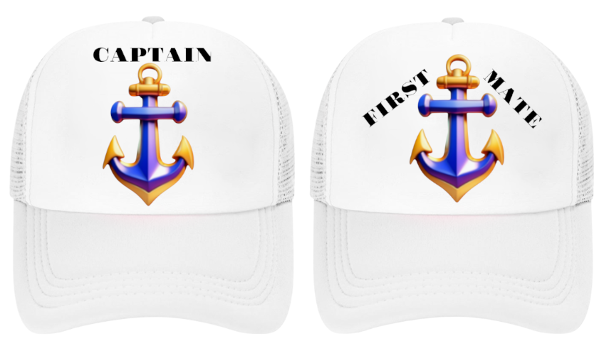 Captain Hat First Mate Hate Adjustable Snapback Trucker Hat Colorful Sea Anchor